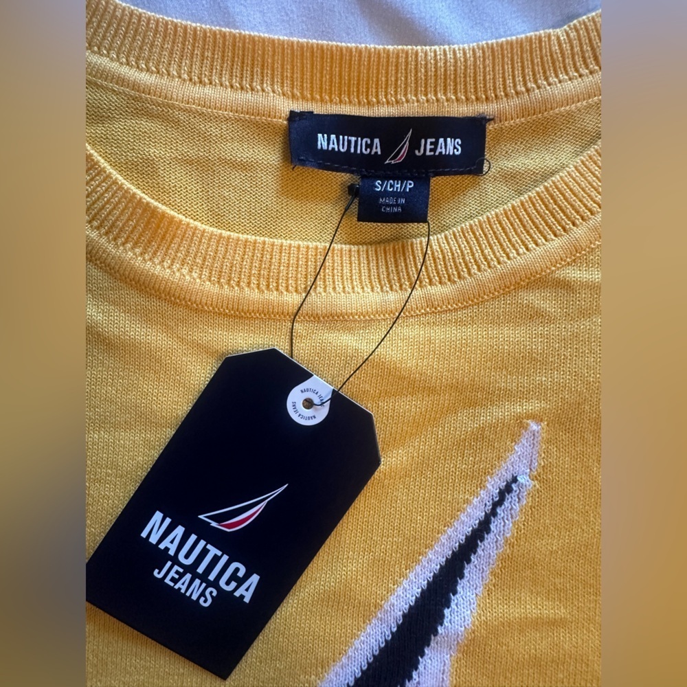 Nautica Women's Yellow Sweatshirt with Logo - Picture 3 of 6